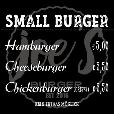 Small Burger Menu